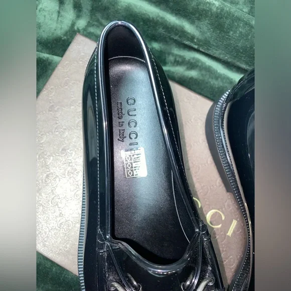 Gucci Men's Size 9 Rubber Rain Loafers in Black NWT - Picture 4 of 6